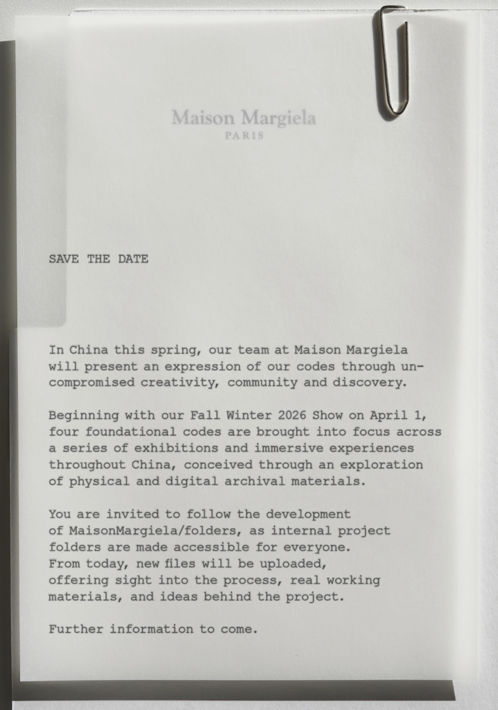 MaisonMargiela/folders: la experiencia de la maison en China